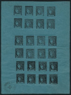 222 ARGENTINA: Reprint In Dull Blue, Sheet Of 24 Stamps (3 Groups With The 8 Types), With Corrientes Datestamp For 23/SE - Corrientes (1856-1880)