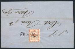225 ARGENTINA: GJ.1, 5c. Red With 4 Complete Margins Franking A Folded Cover Dated GUALEGUAYCHÚ 9/JUL/1860, Sent To Buen - Other & Unclassified
