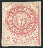 234 ARGENTINA: GJ.12, 5c. Without Accent, Semi-worn Plate, Mint Original Gum (+50%), Tiny Defect On Back, Very Good Fron - Ongebruikt