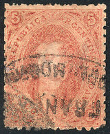 250 ARGENTINA: GJ.20, 3rd Printing, Double Cancellation: 'FRANCA DEL MORRO' Oval + Circular Mark To Be Determined, Excel - Neufs