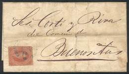 254 ARGENTINA: Folded Cover Dated 26/AP/1865, Franked By GJ.20 (Rivadavia 3rd Printing), With Rimless Datestamp Of CONCE - Ungebraucht