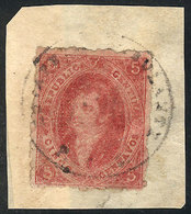 274 ARGENTINA: GJ.25, 4th Printing, Superb Copy On Fragment Tied By Circular Railway PO Cancel 'Estafeta Ambulante Del F - Neufs