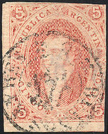 287 ARGENTINA: GJ.27, 6th Printing Imperforate, With 2 Immense Margins, Catalog Value US$250, Low Start! - Neufs