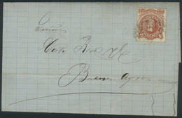 298 ARGENTINA: Complete Folded Letter Dated SANTA FE 10/SE/1870, Franked By GJ.38, Cancelled ON ARRIVAL In Buenos Aires  - Autres & Non Classés