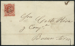 305 ARGENTINA: Folded Cover Dated FEDERACIÓN (Entre Ríos) 7/SE/1869, Franked By GJ.38, With Typical Pen Cancellation Of  - Altri & Non Classificati