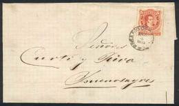 309 ARGENTINA: Folded Cover Dated 4/JA/1871, Franked By GJ.38 With ROSARIO Datestamp With Maltese Cross, Excellent Quali - Altri & Non Classificati