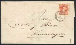 309 ARGENTINA: Folded Cover Dated 4/JA/1871, Franked By GJ.38 With ROSARIO Datestamp With Maltese Cross, Excellent Quali - Other & Unclassified