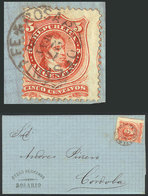 314 ARGENTINA: GJ.38a, 5c. Rivadavia, DOUBLE IMPRESSION Variety (very Notable At Top Left), Franking An Entire Letter Se - Autres & Non Classés
