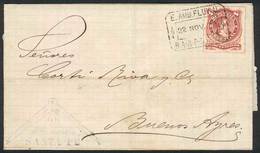 316 ARGENTINA: Folded Cover Dated In SANTA FE, Franked By GJ.48 With Rare Rectangular Datestamp ""E.AMB.FLUVIAL - B.A.R. - Other & Unclassified