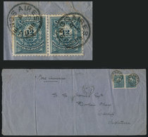 324 ARGENTINA: GJ.79A, 1884 Little Envelope 12c. Green-blue, PAIR Franking A Cover Sent From Buenos Aires To England On  - Autres & Non Classés