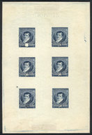 344 ARGENTINA: GJ.143 + Other Values, Multiple Die Proof Printed In Blue On Thin Paper, Excellent Quality! - Autres & Non Classés
