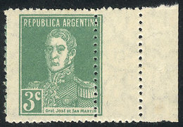 379 ARGENTINA: GJ.597, With Variety: Double Perforation At Right, Producing A Small Label, VF And Rare! - Autres & Non Classés