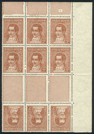 390 ARGENTINA: GJ.795TH, Block Of 9 Stamps That Includes 3 Tete-beche Pairs With Horizontal Gutter, VF! - Autres & Non Classés