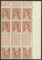 390 ARGENTINA: GJ.795TH, Block Of 9 Stamps That Includes 3 Tete-beche Pairs With Horizontal Gutter, VF! - Other & Unclassified