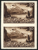 396 ARGENTINA: GJ.827, 1939 50c. UPU Congress (lake, Mountains), PROOF In The Adopted Color, Printed On Thick Paper With - Autres & Non Classés