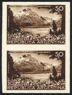 396 ARGENTINA: GJ.827, 1939 50c. UPU Congress (lake, Mountains), PROOF In The Adopted Color, Printed On Thick Paper With - Altri & Non Classificati