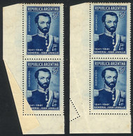 397 ARGENTINA: GJ.854, Corner Pair With Perforation Variety, Interesting! - Other & Unclassified