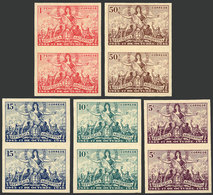 401 ARGENTINA: GJ.935/937, 1946 Anniversary Of 17 October, PROOFS In The Issued Colors, Imperforate Pairs On Regular Pap - Other & Unclassified