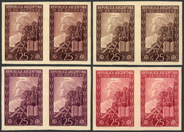 404 ARGENTINA: GJ.961, 1948 Commemoration Of 17 October (Peronist Loyalty Day), TRIAL COLOR PROOFS, Imperforate Pairs On - Other & Unclassified
