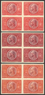 407 ARGENTINA: GJ.973, New Constitution (promoted By Juan Perón), TRIAL COLOR PROOFS, Imperforate Blocks Of 4 Printed On - Autres & Non Classés