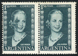 418 ARGENTINA: GJ.1016, 1.50P. Eva Perón, One With VARIETY: Large Spot On The Face, Very Small Adherence On Back In The  - Other & Unclassified