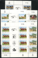 456 ARGENTINA: GJ.2414/8EN, 1988 Horse Paintings, Cmpl. Set Of 5 Values, Each One In Blocks Of 8 Stamps With 4 Different - Other & Unclassified