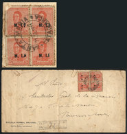 506 ARGENTINA: GJ.376a, 1918 5c. San Martín Unwatermarked, Stamp Originally Overprinted ""M.I."" With The Second ""I"" A - Servizio