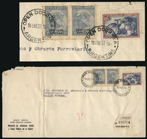 522 ARGENTINA: Registered Cover Sent From Open Door To Buenos Aires On 19/JA/1957, With Postage Of 2.40P. Combining Stam - Dienstmarken