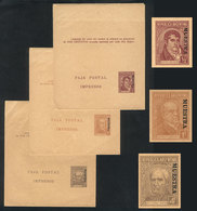 527 ARGENTINA: 3 Wrappers Of Values ½, 1 And 4c. Proceres & Riquezas I, All With MUESTRA Overprint, Excellent Quality, R - Ganzsachen