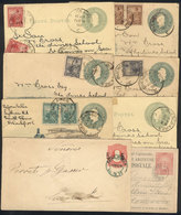 531 ARGENTINA: 8 Old Used Postal Stationeries, Several With Attractive Additional Postages, 6 Bear Nice Views Printed On - Ganzsachen
