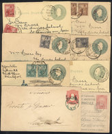 531 ARGENTINA: 8 Old Used Postal Stationeries, Several With Attractive Additional Postages, 6 Bear Nice Views Printed On - Interi Postali