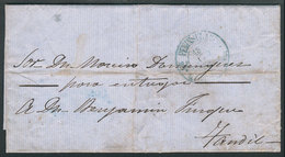 536 ARGENTINA: Entire Letter Sent From Buenos Aires To Tandil On 14/AU/1863 Without Postage, With Datestamp Mark Of Stag - Altri & Non Classificati