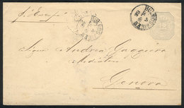 550 ARGENTINA: 12c. Stationery Envelope Sent From Buenos Aires To Italy On 18/JUL/1883 By Steamer ""Europa"", VF Quality - Sonstige & Ohne Zuordnung