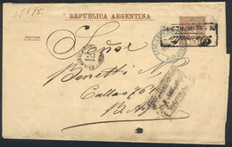 552 ARGENTINA: ½c. Wrapper Sent From ROSARIO (blue Datestamp Of Oficina De Expedición) To Buenos Aires On 30/DE/1889, On - Sonstige & Ohne Zuordnung