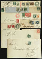 555 ARGENTINA: 13 Covers, Letters Etc. Posted Between 1893 And 1899, All Franked With Stamps Of The ""3 Próceres"" Issue - Other & Unclassified