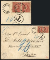 556 ARGENTINA: Cover Sent To Germany On 7/MAR/1895 Franked With 20c. (pair GJ.143) Postmarked ""Bolsa De Comercio"". Sin - Sonstige & Ohne Zuordnung