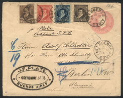 557 ARGENTINA: Registered Stationery Envelope Sent From Buenos Aires To Germany On 4/SE/1896 Franked With 52c., Very Nic - Sonstige & Ohne Zuordnung
