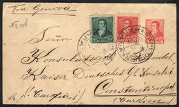 559 ARGENTINA: RARE DESTINATION: Cover Sent From Paraná To TURKEY On 5/JA/1897 Franked With 12c., With Arrival Backstamp - Other & Unclassified