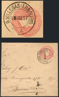 560 ARGENTINA: 5c. Stationery Envelope Sent To Buenos Aires On 8/AU/1897, With The Rare ""B. VILLEGAS (ARBOLITO)"" Cance - Altri & Non Classificati