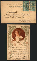 567 ARGENTINA: Beautiful PC Sent From Buenos Aires To Rosario On 9/DE/1903, Franked With BLOCK OF 4 Of 1c. Liberty, Fine - Other & Unclassified