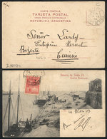 569 ARGENTINA: UNUSUAL DESTINATION: PC Sent To TUNISIA On 24/MAR/1904 Franked With 5c. Liberty, With Bizerte Arrival Mar - Sonstige & Ohne Zuordnung