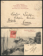 569 ARGENTINA: UNUSUAL DESTINATION: PC Sent To TUNISIA On 24/MAR/1904 Franked With 5c. Liberty, With Bizerte Arrival Mar - Altri & Non Classificati