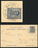 581 ARGENTINA: 5c. San Martín Postal Card Sent To Germany On 30/SE/1920, With Very Rare Postmark Of 'ISLA MACIEL', VF Qu - Sonstige & Ohne Zuordnung