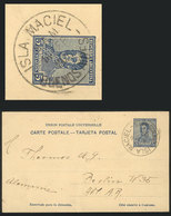 581 ARGENTINA: 5c. San Martín Postal Card Sent To Germany On 30/SE/1920, With Very Rare Postmark Of 'ISLA MACIEL', VF Qu - Altri & Non Classificati