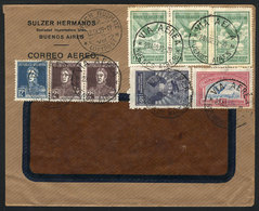 589 ARGENTINA: Airmail Cover Sent From Buenos Aires To Switzerland On 29/AU/1929 With Spectacular Postage Of 3.60P. By A - Sonstige & Ohne Zuordnung