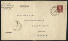 590 ARGENTINA: Front Of A Registered Cover Franked With 30c. San Martin W/o Period ALONE (GJ.605), Sent From Buenos Aire - Other & Unclassified