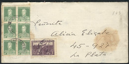 599 ARGENTINA: Cover (with The Original Letter) Sent From 25 De Mayo To La Plata On 7/JA/1931, Franked With 20c. Consist - Sonstige & Ohne Zuordnung