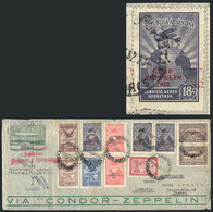 605 ARGENTINA: Cover Sent By ZEPPELIN To Germany On 11/OC/1932, Very Colorful Postage That Includes Pairs Of The Set GJ. - Sonstige & Ohne Zuordnung