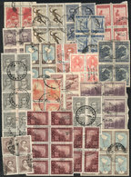 690 ARGENTINA: 130 Used Blocks Of 4 Or Larger Of Varied Stamps (little Duplication), General Quality Is Fine To Very Fin - Lots & Serien