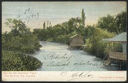 710 ARGENTINA: TIGRE: Conchas River, Ed. Pita & Catalano, Used In 1909, VF Quality - Argentina